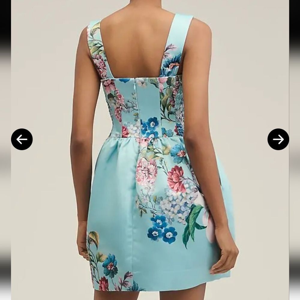 ANTHROPOLOGIE Maeve Floral Satin Dress size M 8 10 - Picture 3 of 11